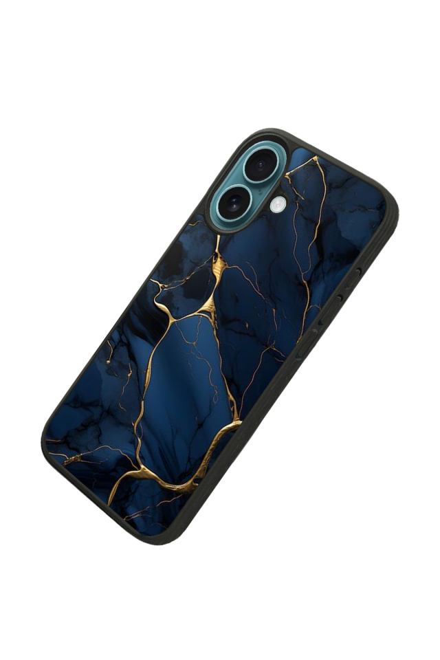 iPhone 16 Plus Uyumlu Mermer Marble Tasarımlı Glossy Premium Kılıf