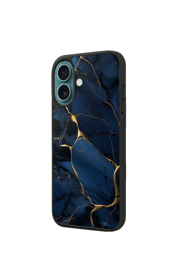 iPhone 16 Plus Uyumlu Mermer Marble Tasarımlı Glossy Premium Kılıf