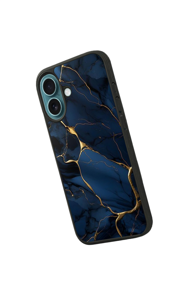 iPhone 16 Plus Uyumlu Mermer Marble Tasarımlı Glossy Premium Kılıf