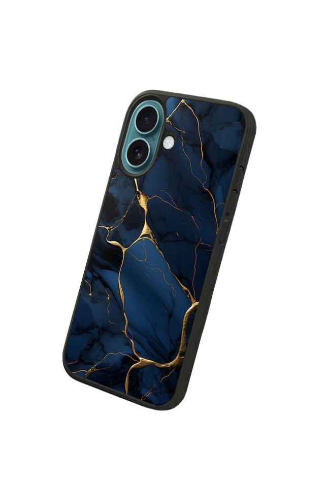 iPhone 16 Plus Uyumlu Mermer Marble Tasarımlı Glossy Premium Kılıf