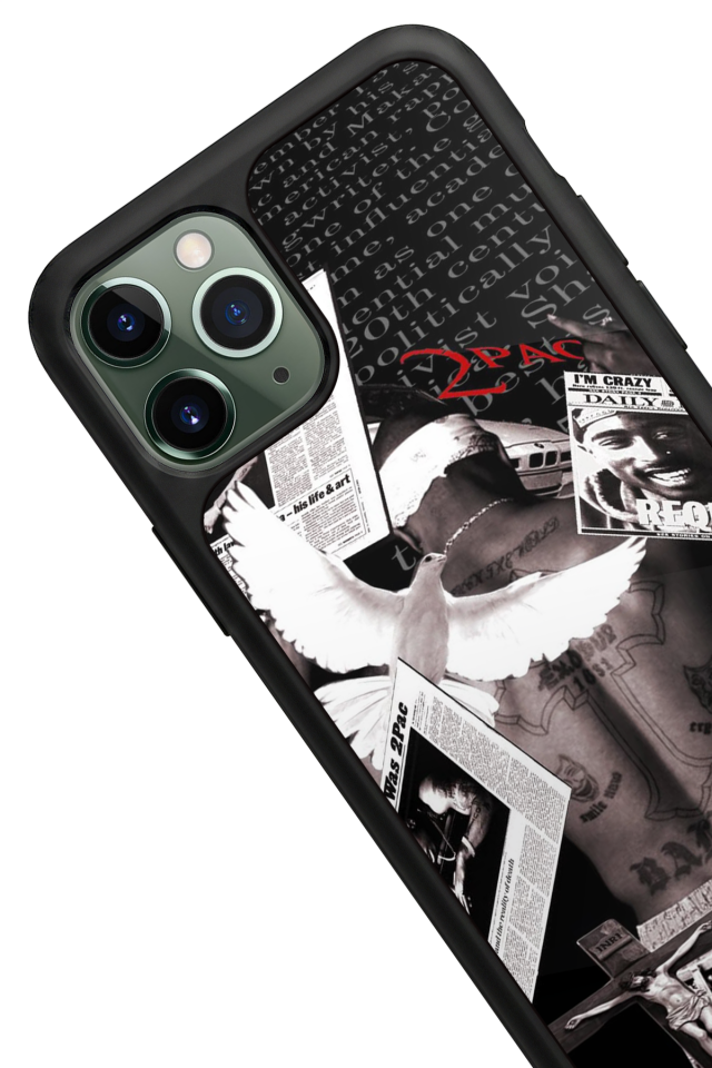 iPhone 11 Pro Max Uyumlu Tupac Tasarımlı Glossy Premium Kılıf