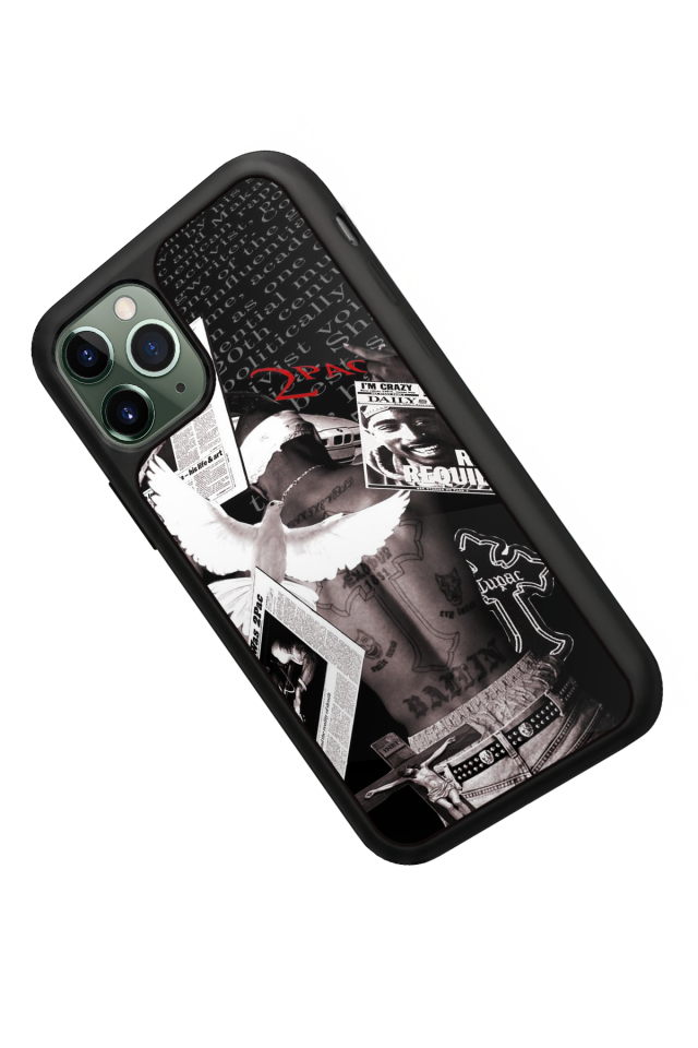iPhone 11 Pro Max Uyumlu Tupac Tasarımlı Glossy Premium Kılıf