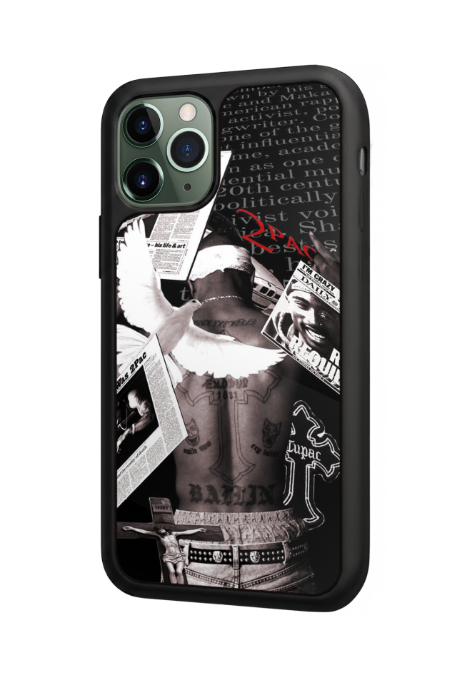 iPhone 11 Pro Max Uyumlu Tupac Tasarımlı Glossy Premium Kılıf