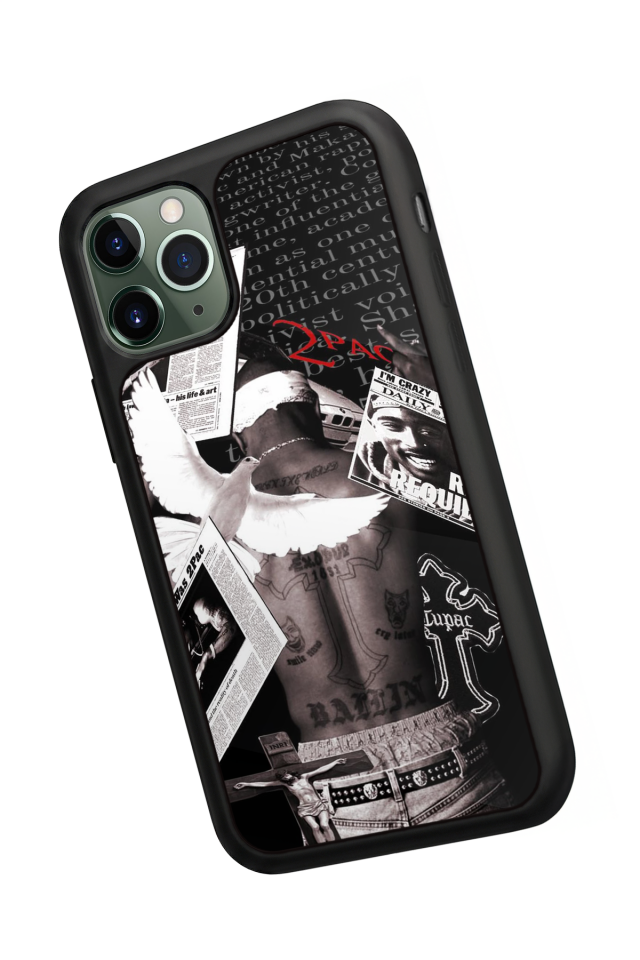 iPhone 11 Pro Max Uyumlu Tupac Tasarımlı Glossy Premium Kılıf