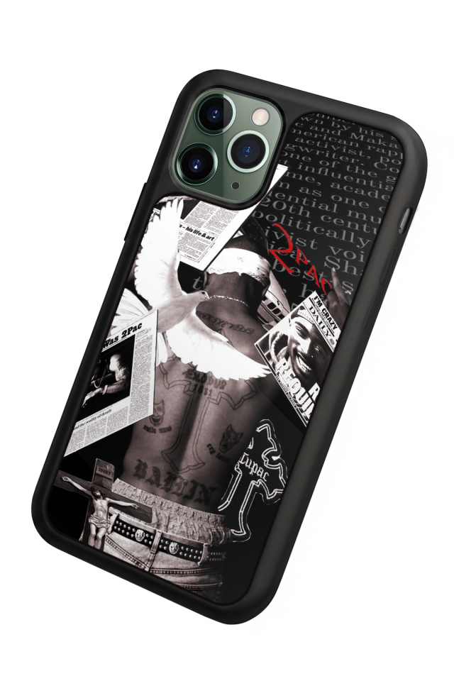 iPhone 11 Pro Max Uyumlu Tupac Tasarımlı Glossy Premium Kılıf