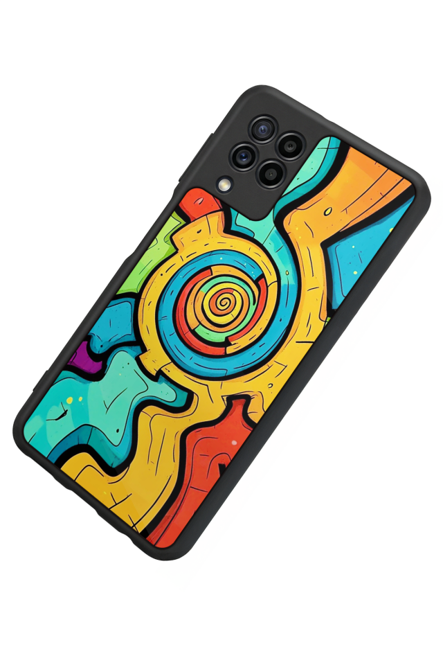 Samsung Galaxy M32 Uyumlu Abstract Tasarımlı Glossy Premium Kılıf