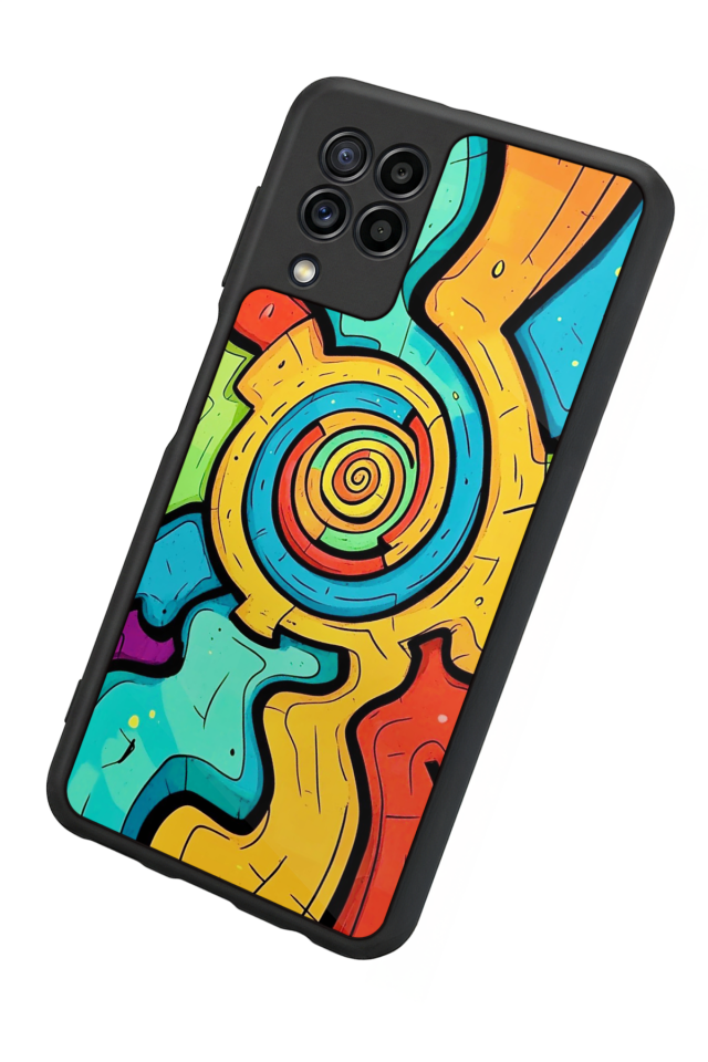 Samsung Galaxy M32 Uyumlu Abstract Tasarımlı Glossy Premium Kılıf