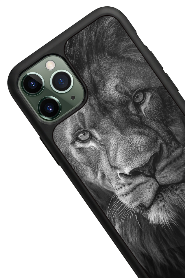iPhone 11 Pro Max Uyumlu Aslan Tasarımlı Glossy Premium Kılıf