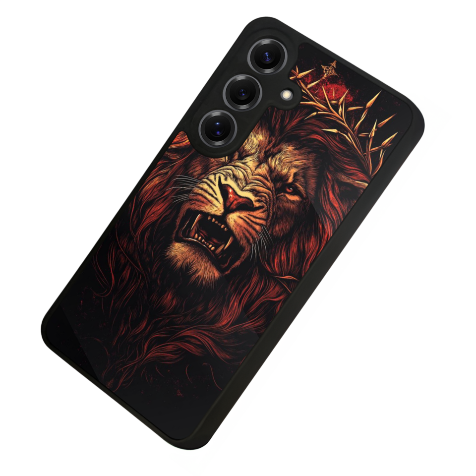 Samsung Galaxy S25 Uyumlu Aslan Tasarımlı Glossy Premium Kılıf