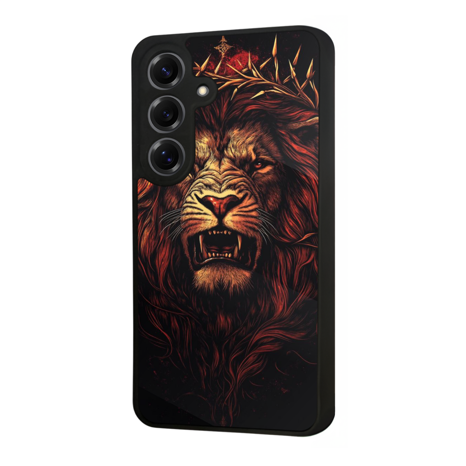 Samsung Galaxy S25 Uyumlu Aslan Tasarımlı Glossy Premium Kılıf