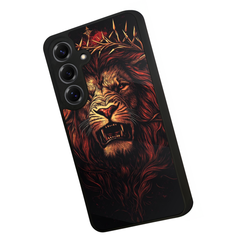 Samsung Galaxy S25 Uyumlu Aslan Tasarımlı Glossy Premium Kılıf