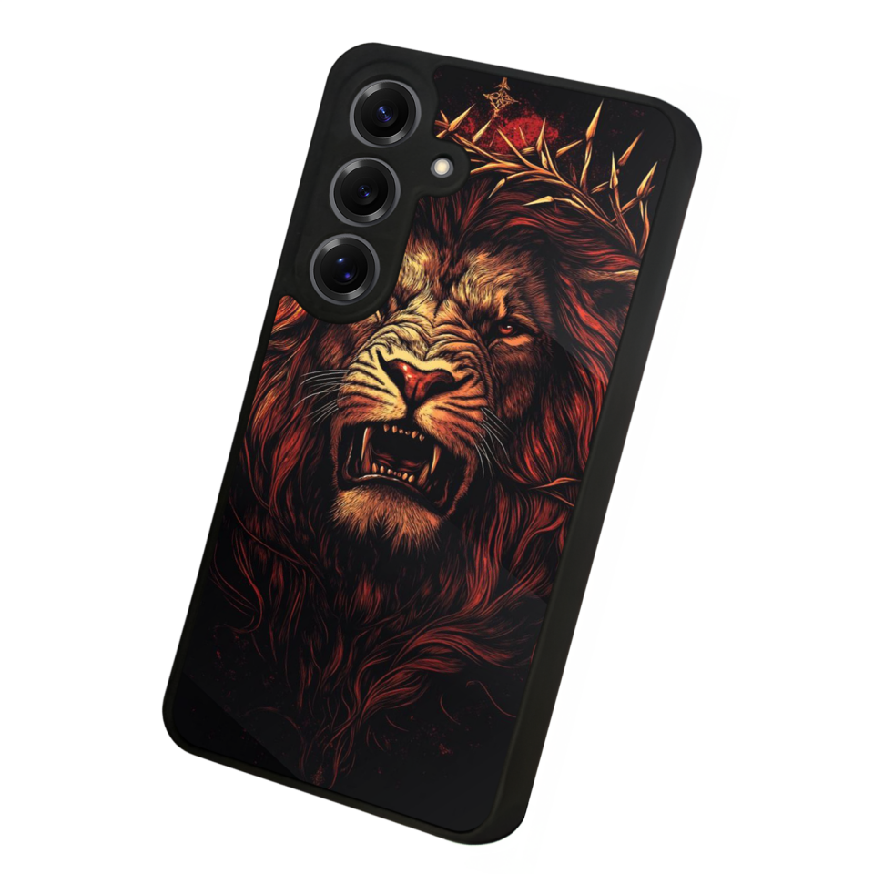 Samsung Galaxy S25 Uyumlu Aslan Tasarımlı Glossy Premium Kılıf