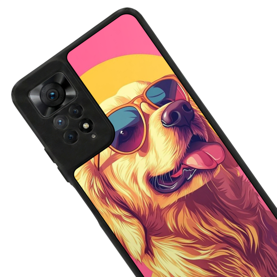 Xiaomi Redmi Note 12 Pro Uyumlu Golden Kopek Tasarımlı Glossy Premium Kılıf