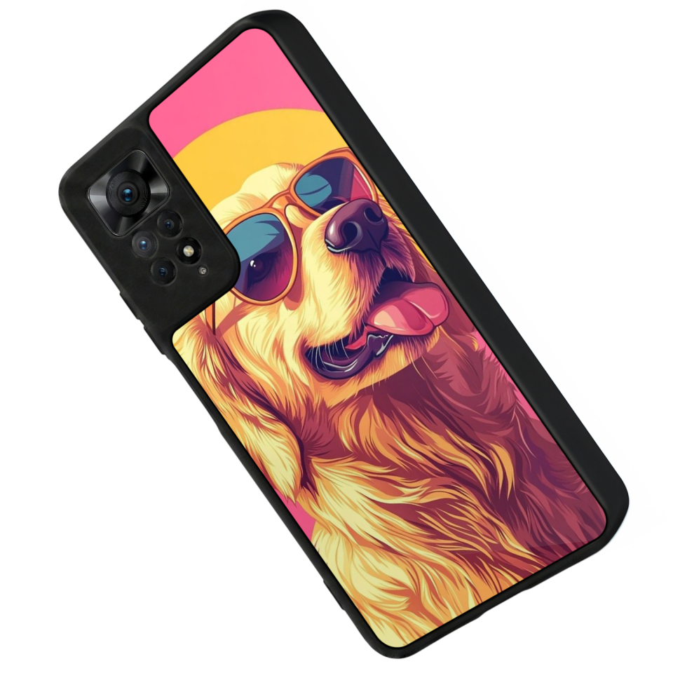 Xiaomi Redmi Note 12 Pro Uyumlu Golden Kopek Tasarımlı Glossy Premium Kılıf