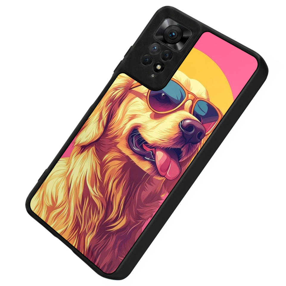 Xiaomi Redmi Note 12 Pro Uyumlu Golden Kopek Tasarımlı Glossy Premium Kılıf
