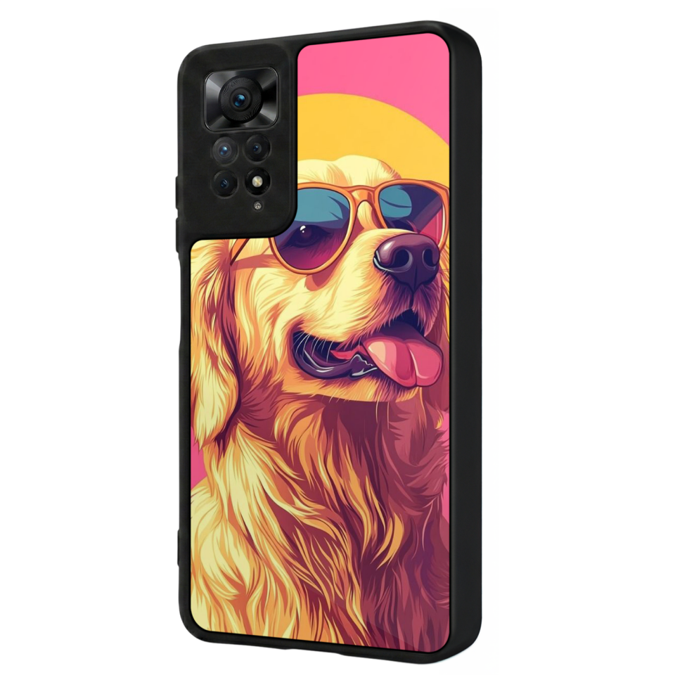 Xiaomi Redmi Note 12 Pro Uyumlu Golden Kopek Tasarımlı Glossy Premium Kılıf