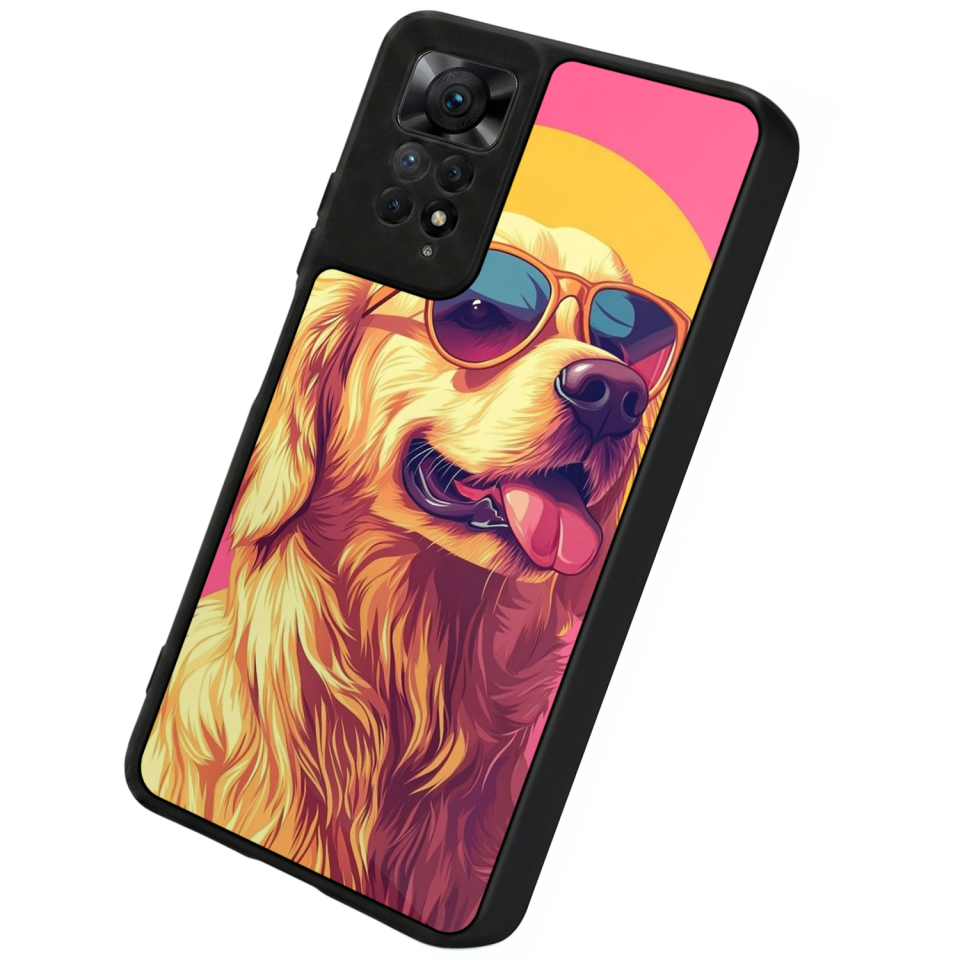 Xiaomi Redmi Note 12 Pro Uyumlu Golden Kopek Tasarımlı Glossy Premium Kılıf
