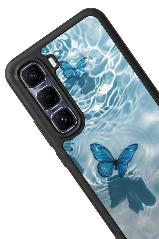 Infinix Hot 60 Pro Plus Uyumlu Kelebek Tasarımlı Glossy Premium Kılıf