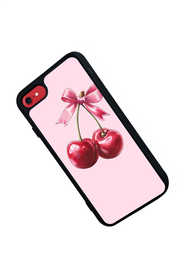 iPhone 8 Uyumlu Kiraz Tasarımlı Glossy Premium Kılıf