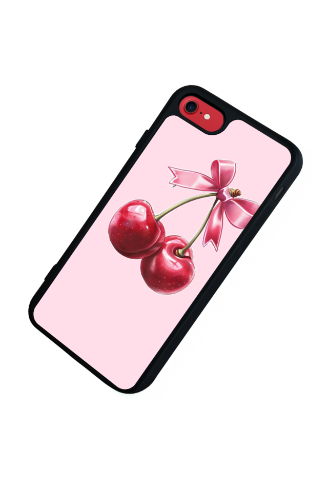 iPhone 8 Uyumlu Kiraz Tasarımlı Glossy Premium Kılıf