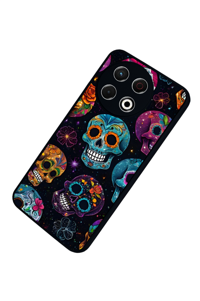 Tecno Spark 30 Pro Uyumlu KuruKafa Tasarımlı Glossy Premium Kılıf