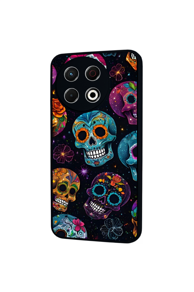 Tecno Spark 30 Pro Uyumlu KuruKafa Tasarımlı Glossy Premium Kılıf