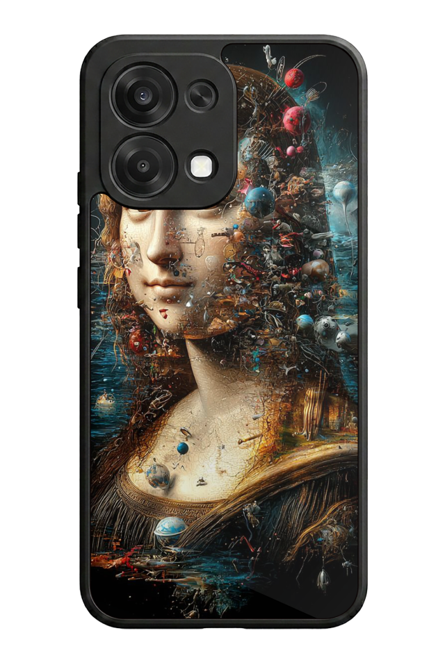 Oppo A6 Pro Uyumlu Monalisa Tasarımlı Glossy Premium Kılıf