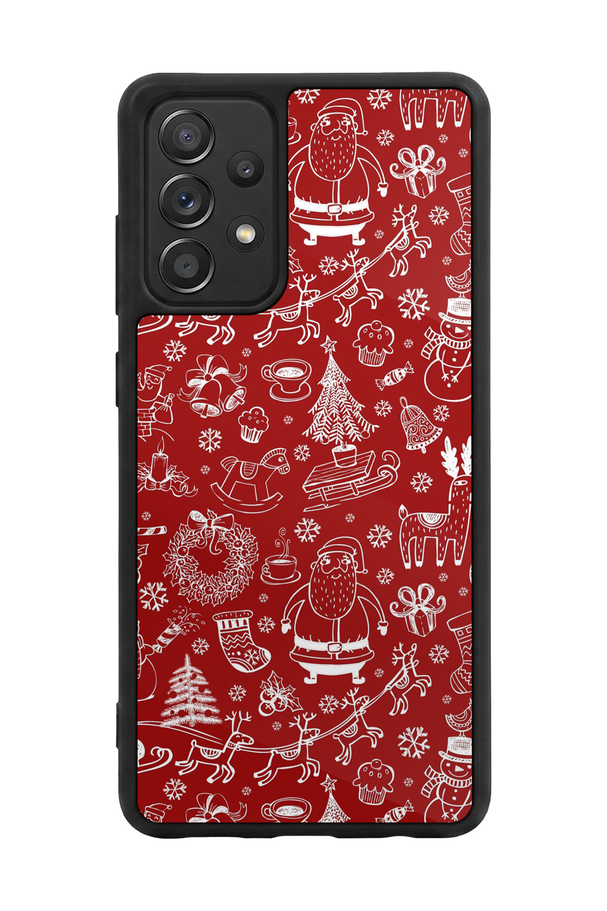 Samsung Galaxy A72 Uyumlu Yilbasi Christmas Tasarımlı Glossy Premium Kılıf
