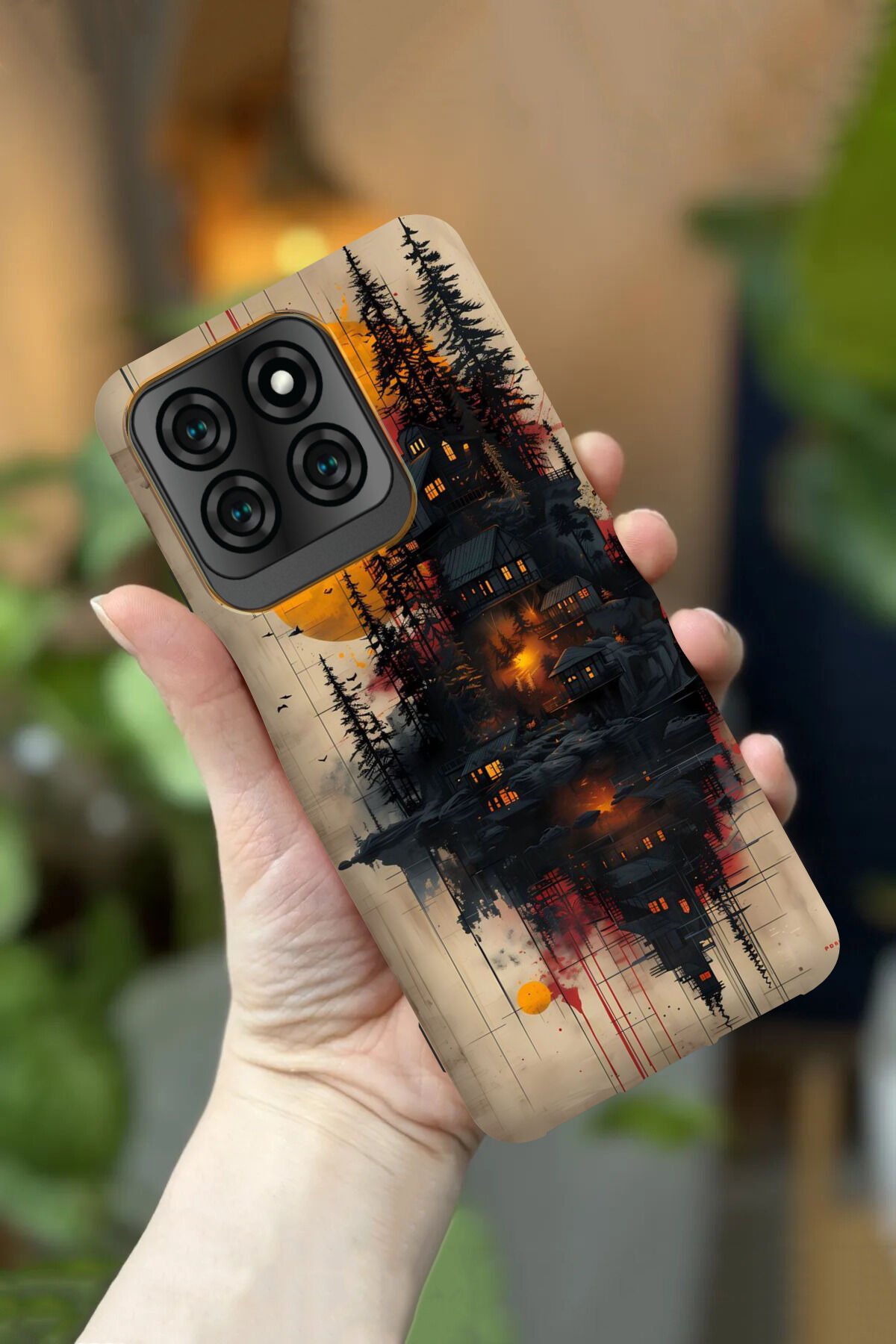 Reeder S71 Uyumlu Kamera Korumalı Asya Evi Desenli HD Baskılı Silikon Kılıf