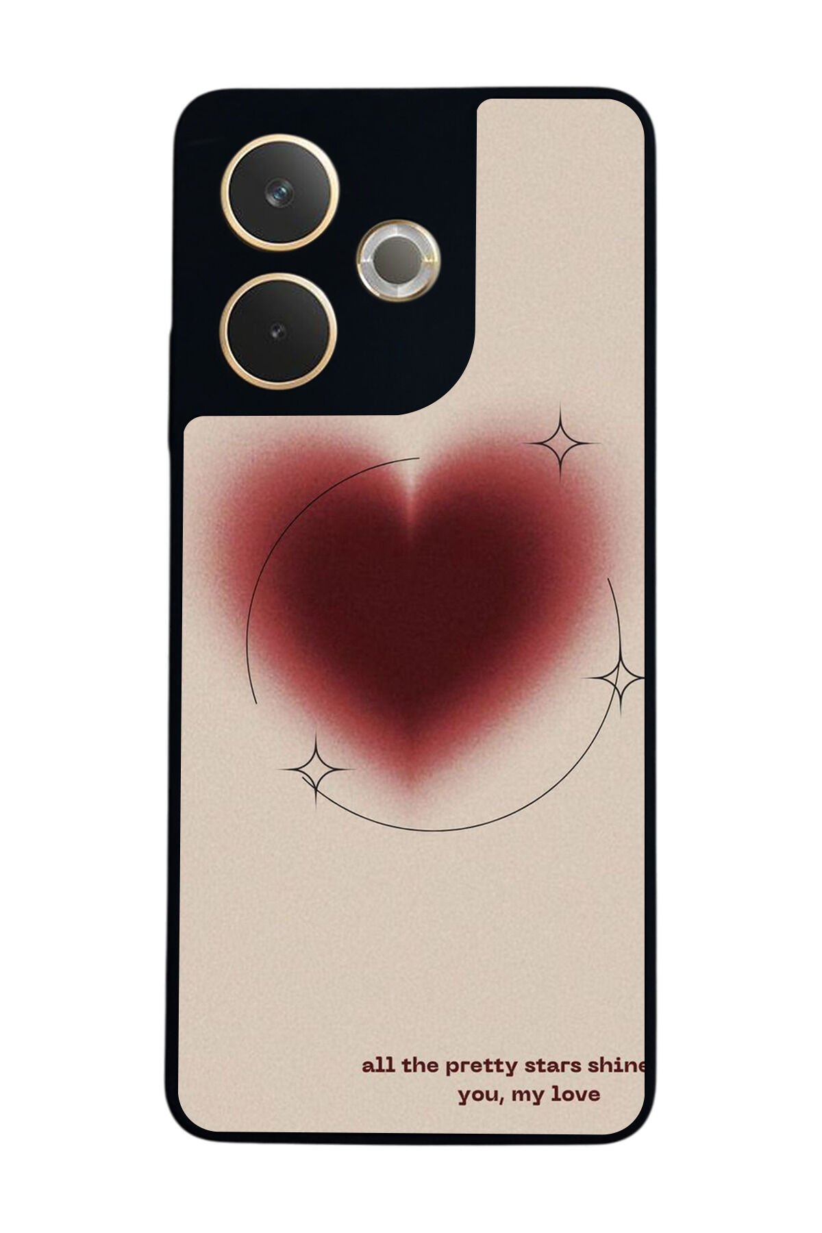 Oppo A5 Pro Uyumlu Kalp Love Tasarımlı Glossy Premium Kılıf