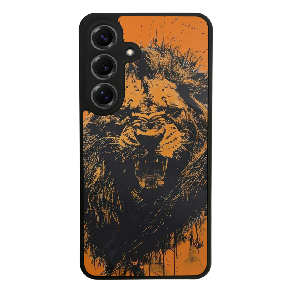 Samsung Galaxy S25 Uyumlu Aslan Tasarımlı Glossy Premium Kılıf