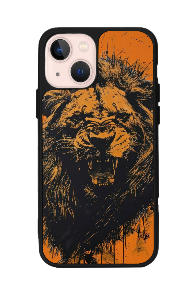 iPhone 13/14 Uyumlu Aslan Tasarımlı Glossy Premium Kılıf