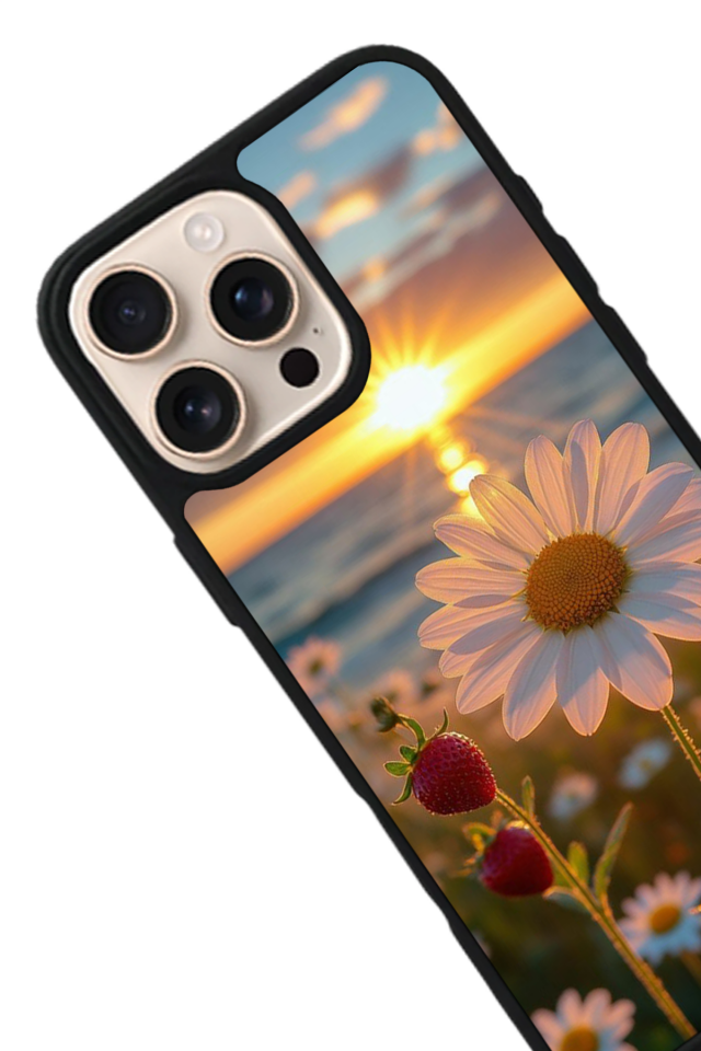 iPhone 16 Pro Max Uyumlu Cicek Tasarımlı Glossy Premium Kılıf