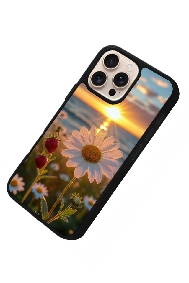 iPhone 16 Pro Max Uyumlu Cicek Tasarımlı Glossy Premium Kılıf