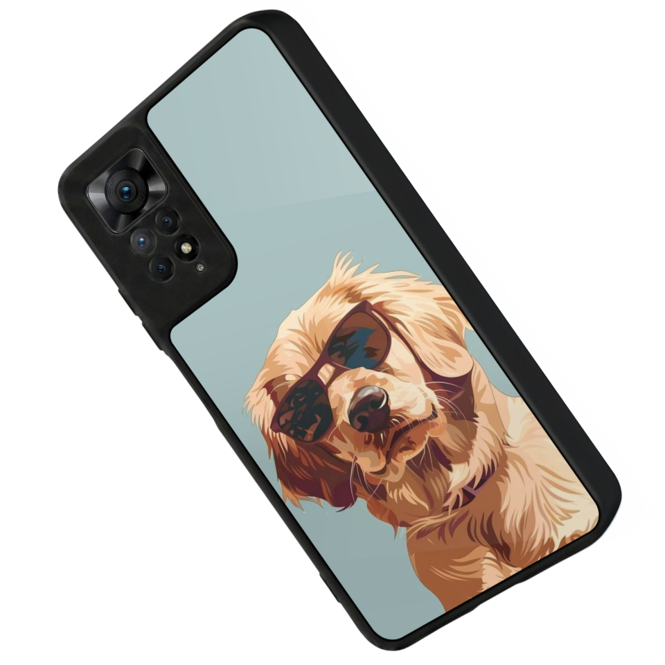 Xiaomi Redmi Note 12 Pro Uyumlu Golden Kopek Tasarımlı Glossy Premium Kılıf