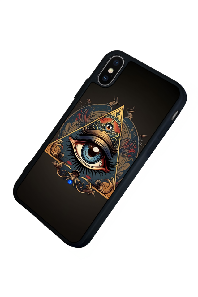 iPhone X/ XS Uyumlu Göz Tasarımlı Glossy Premium Kılıf