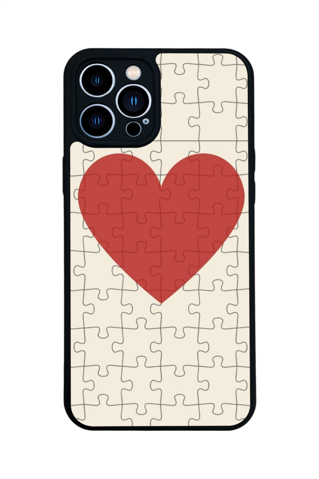 iPhone 13 Pro Max Uyumlu Kalp Love Tasarımlı Glossy Premium Kılıf