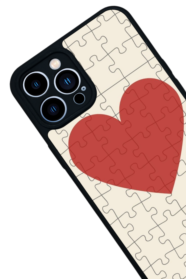 iPhone 13 Pro Max Uyumlu Kalp Love Tasarımlı Glossy Premium Kılıf