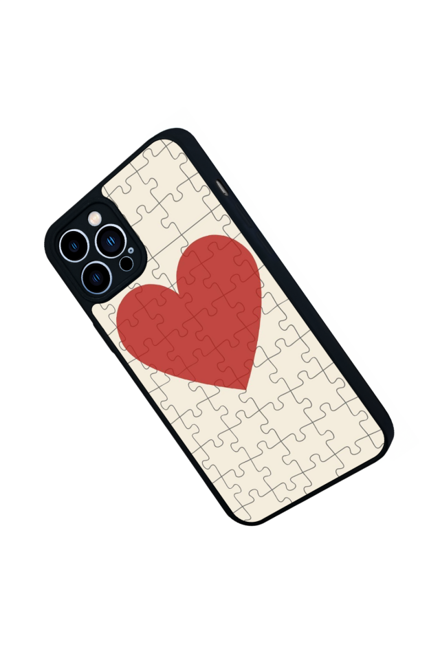 iPhone 13 Pro Max Uyumlu Kalp Love Tasarımlı Glossy Premium Kılıf
