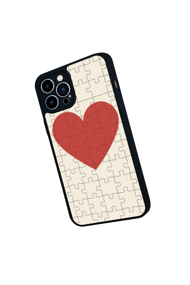 iPhone 13 Pro Max Uyumlu Kalp Love Tasarımlı Glossy Premium Kılıf