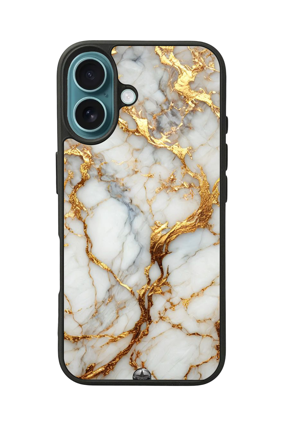 iPhone 16 Plus Uyumlu Mermer Marble Tasarımlı Glossy Premium Kılıf