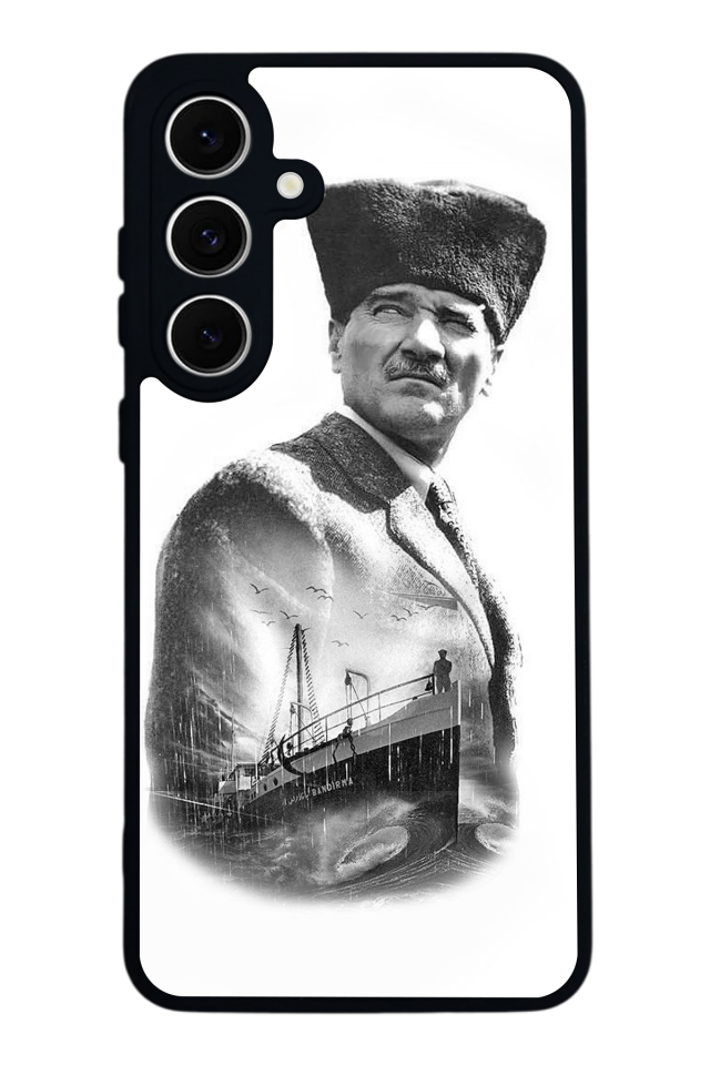 Samsung Galaxy S24 FE Uyumlu Mustafa Kemal Ataturk Tasarımlı Glossy Premium Kılıf