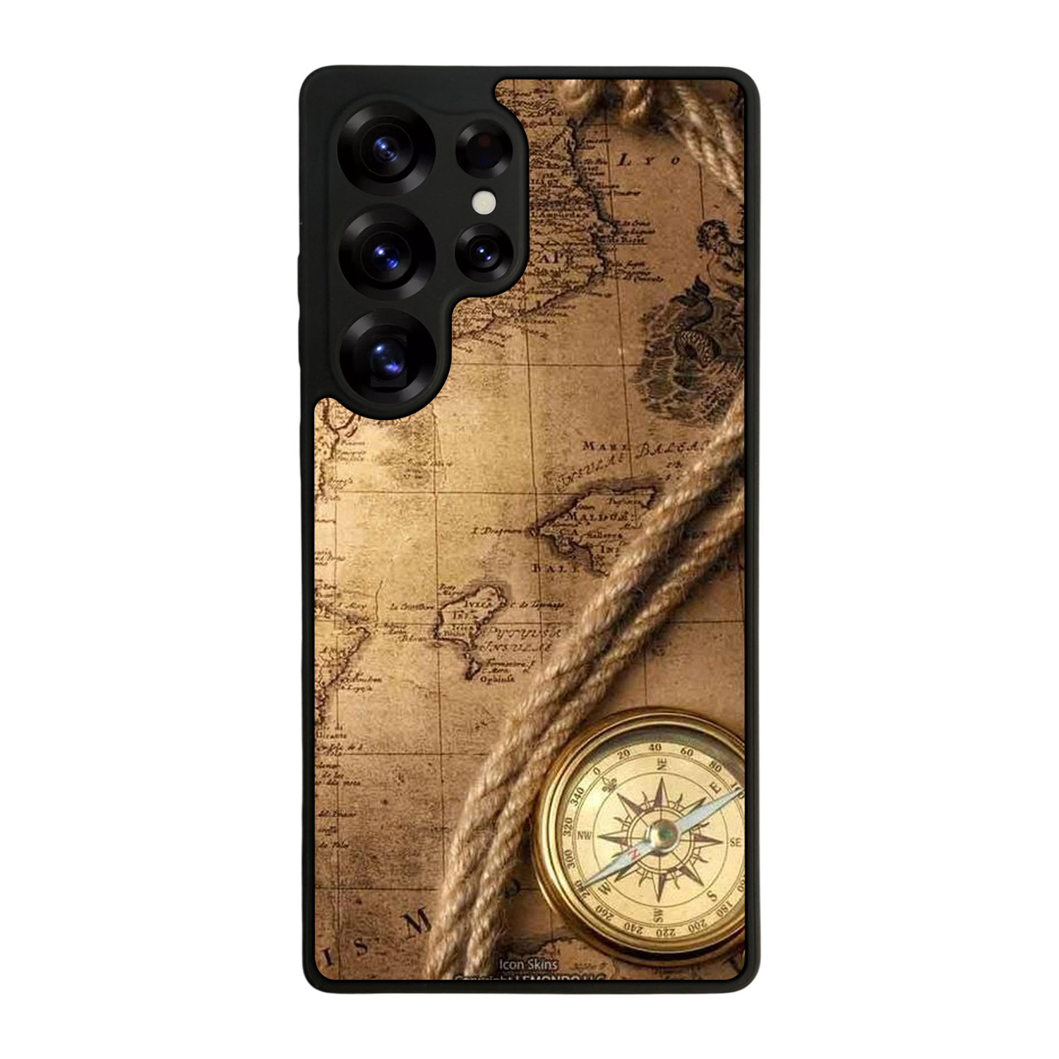 Samsung Galaxy S25 Ultra Uyumlu Pusula Tasarımlı Glossy Premium Kılıf