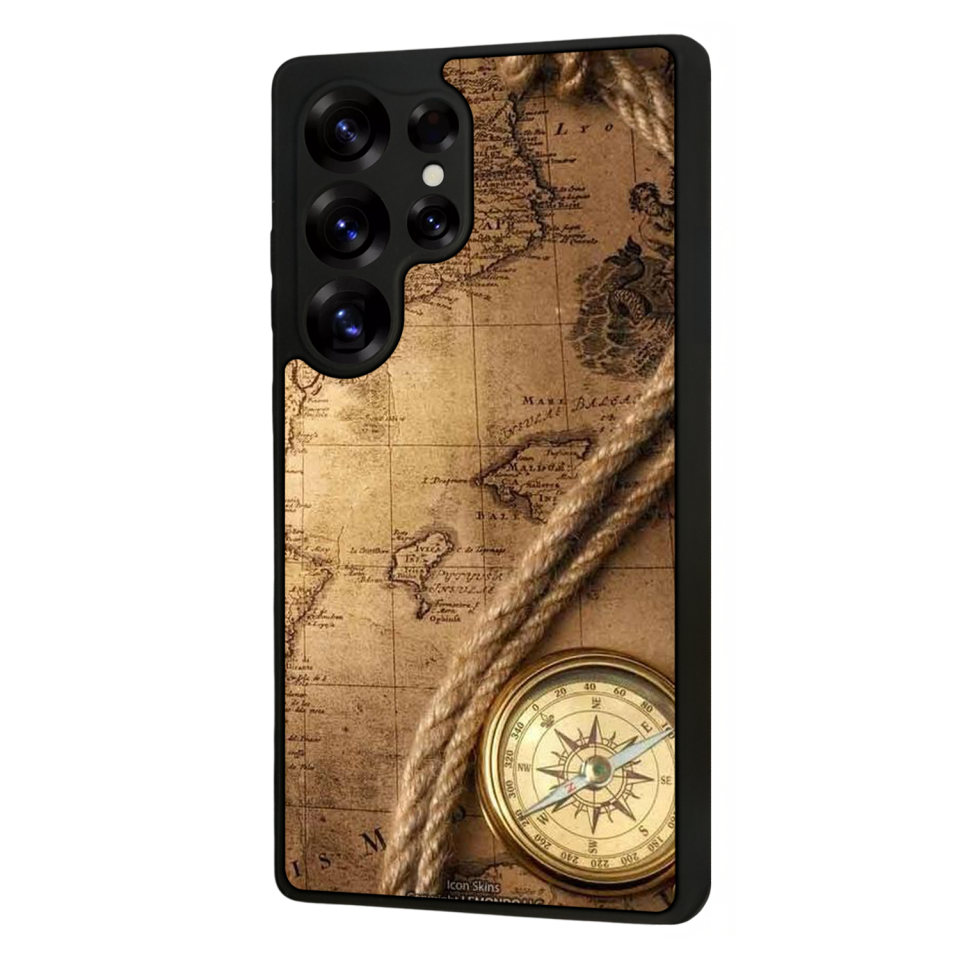 Samsung Galaxy S25 Ultra Uyumlu Pusula Tasarımlı Glossy Premium Kılıf