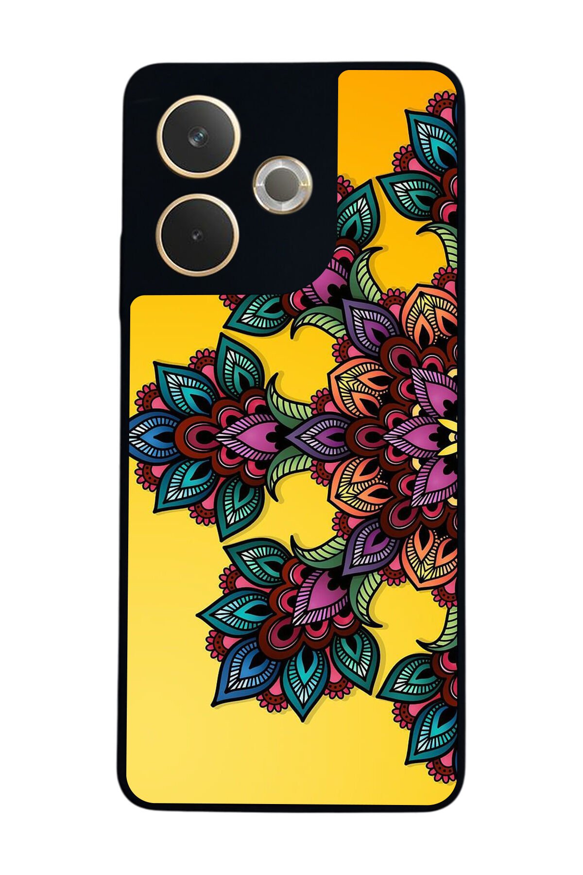 Oppo A5 Pro Uyumlu Mandala Tasarımlı Glossy Premium Kılıf