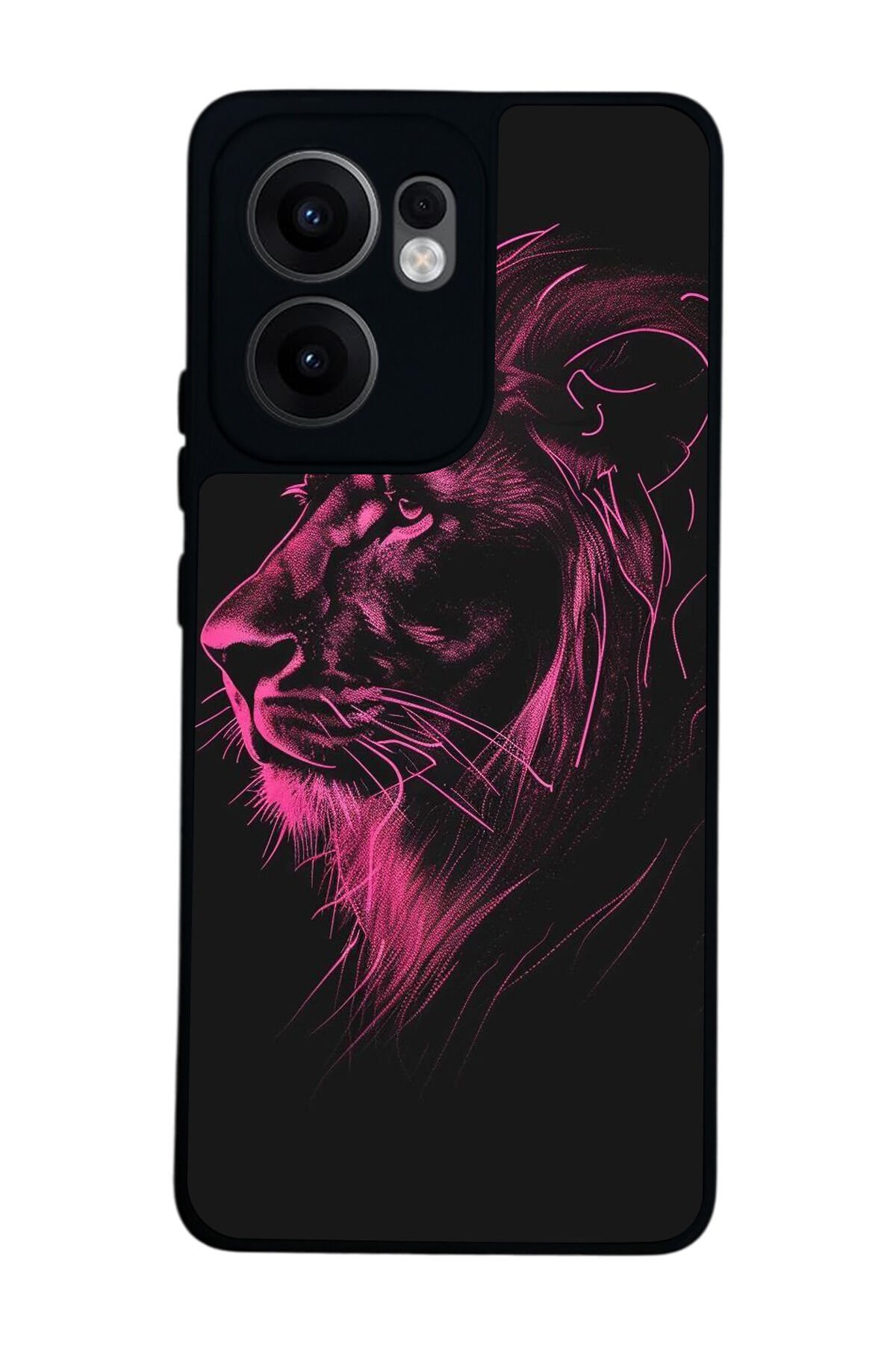 Oppo Reno 13F Uyumlu Aslan Tasarımlı Glossy Premium Kılıf