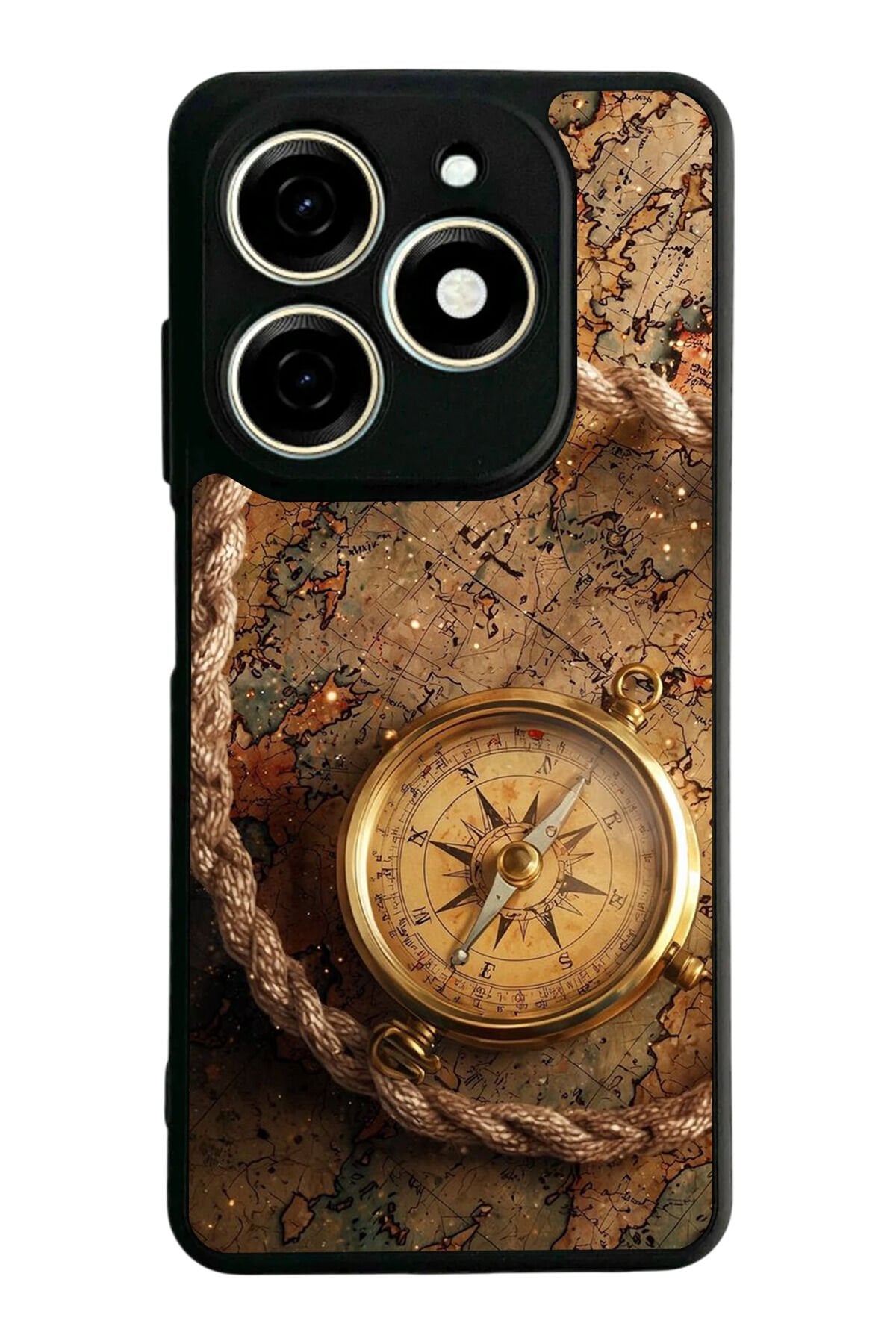 Infınıx Smart 8 Pro Uyumlu Pusula Tasarımlı Glossy Premium Kılıf