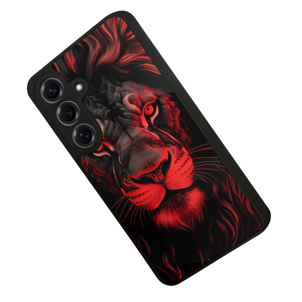 Samsung Galaxy S25 Uyumlu Aslan Tasarımlı Glossy Premium Kılıf