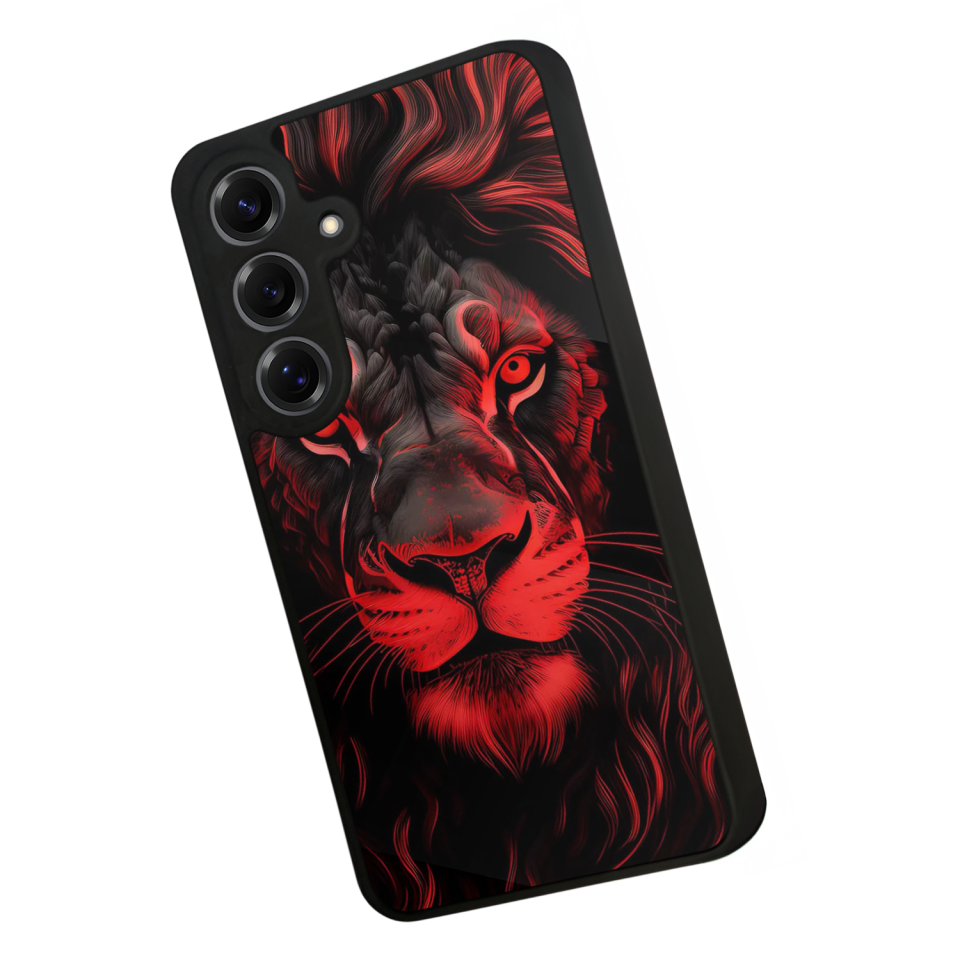 Samsung Galaxy S25 Uyumlu Aslan Tasarımlı Glossy Premium Kılıf