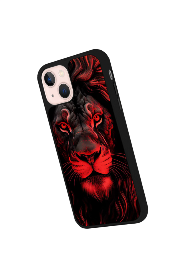 iPhone 13/14 Uyumlu Aslan Tasarımlı Glossy Premium Kılıf
